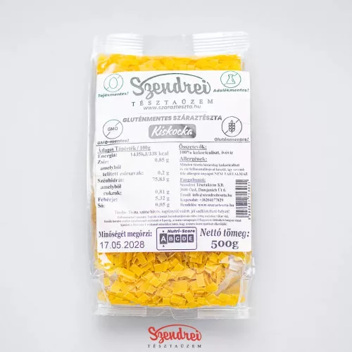 Gluténmentes Kiskocka 500gr. - Szendrei Száraztészta
