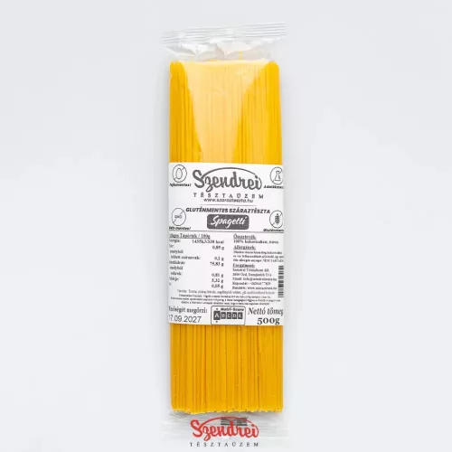 Gluténmentes Spagetti 500gr. - Szendrei Száraztészta