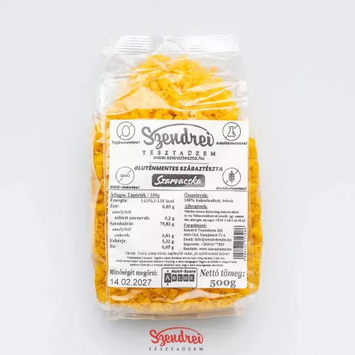 Gluténmentes Szarvacska 500gr. - Szendrei Száraztészta