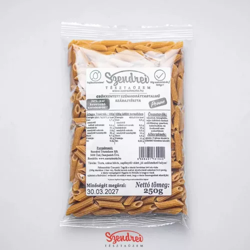 Csökkentett Szénhidráttartalmú Penne 250gr. - Szendrei Száraztészta